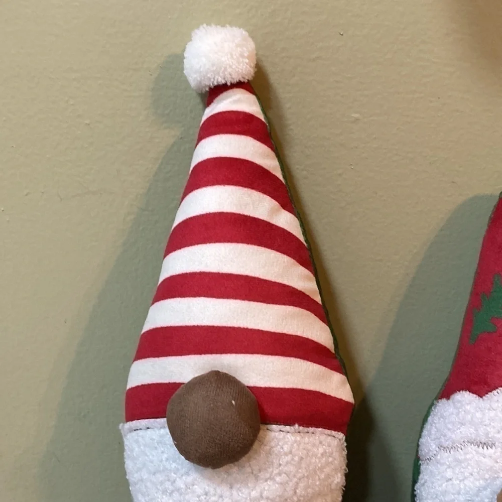 NEW ST. NICHOLAS SQUARE CHRISTMAS GNOME SHAPED 3 PACK PILLOW SET
